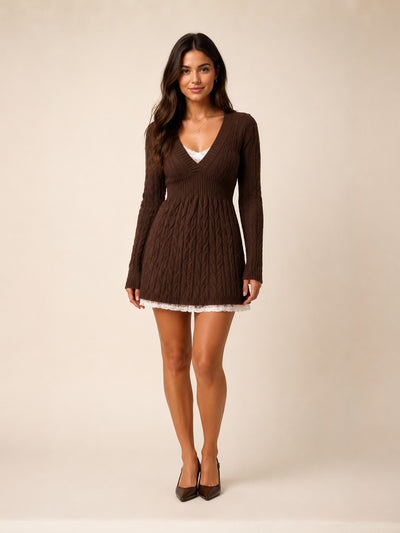 Ribbed V-Neck Knit