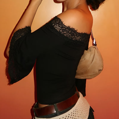 Lace-Trim Off-Shoulder Top